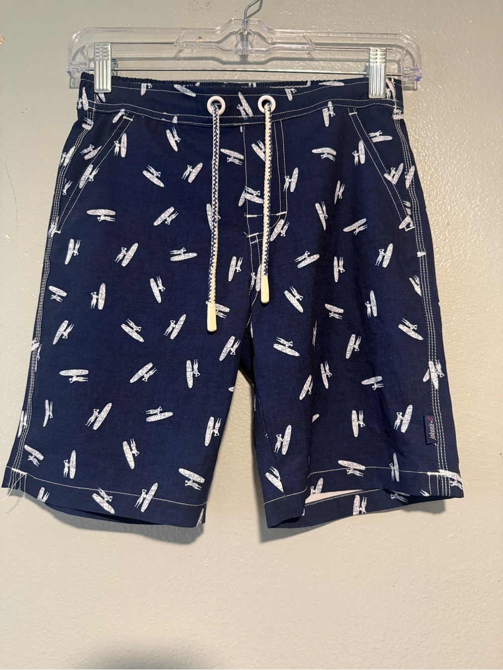 Johnnie-0 navy blue Half elastic boys swim shorts size 10